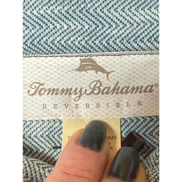Tommy Bahama Men Blue Quarter Zip Switch It Up Reversible Sweatshirt Sz XXL New - Picture 3 of 12